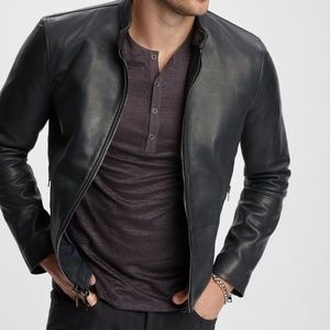 John Varvatos Leather Moto Jacket
